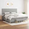 VidaXL Pat box spring cu saltea, gri deschis, 200x200 cm, textil 3137501
