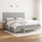 vidaXL Pat box spring cu saltea, gri deschis, 200x200 cm, textil 3137501
