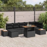 Cumpara ieftin Set de canapele pentru grădină 8 pcs Negru Rattan poli