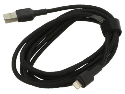 Cablu USB Lightning 2m Negru 2.4A foto