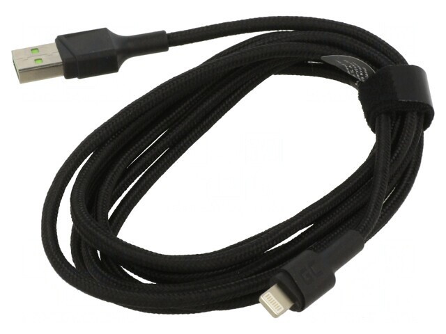 Cablu USB Lightning 2m Negru 2.4A