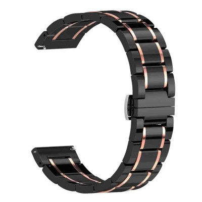 Curea ceramica, compatibila Samsung Galaxy Watch Active 2, telescoape QR, Gold Streak foto