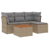 Cumpara ieftin Patio Sofa Set 4-Locuri Amestec de bej si gri deschis