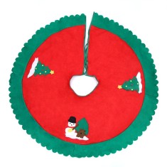 Covoras pentru bradul de craciun flippy, lana, rosu/verde, 90 cm