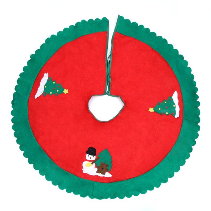Covoras pentru bradul de craciun flippy, lana, rosu/verde, 90 cm