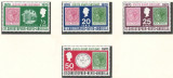 Saint Kitts si Nevis 1970 Mi 222/25 MNH - 100 de ani de timbre, Nestampilat