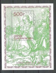 Central African Republic 1979 Religion, perf. sheet, used R.026 foto