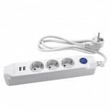 Prelungitor electric 3 prize, 2xUSB, 1.5 m, intrerupator, GELUX