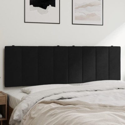 vidaXL Pernă tăblie de pat, Hanko, negru, 160 cm, catifea 374677 foto