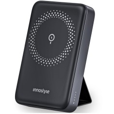 Innostyle Powermag 2In1 Powerbank Cu Inducție Rapidă Pentru Magsafe 10000Mah Stand Negru