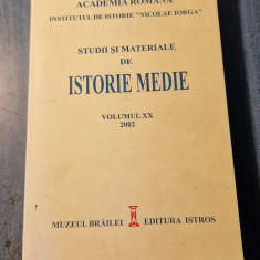 Studii si materiale de istorie medie volumul 20 Academia Romana