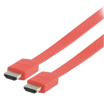 Cablu HDMI - HDMI Hign speed plat cu eternet 2m rosu VALUELINE foto