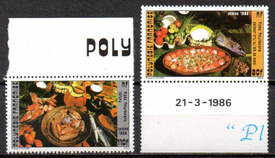 POLINEZIA FRANCEZA 1986, Gastronomie, serie neuzata, MNH foto