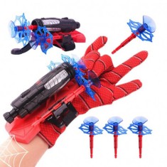 Manusi cu 3 lansator de panza Spiderman rosu pentru copii