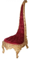 Fotoliu deosebit din lemn auriu cu tapiterie rosie BAR124