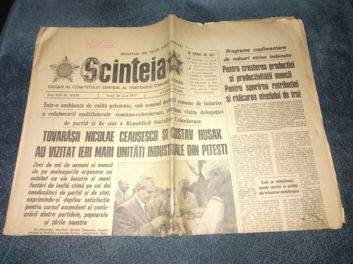 ZIARUL SCANTEIA 24 IUNIE 1977