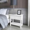 Noptiera lemn alb cu sertar, 40x29x42 cm, multifunctionala: masuta, dulap depozitare, noptiera dormitor