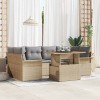 VidaXL Set de canapele pentru grădină 7 pcs bej și gri deschis