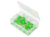 Set LED-uri Verzi 5mm 50buc 3-15V cu Cutie Plastic
