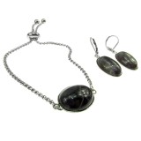 Set bratara si cercei inox cu ametist