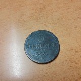 AMS# - TRANSILVANIA AUSTRIA 3 KREUZER 1851 G BAIA MARE - RAR!, Europa