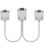 Splitter VGA 15 pini tata la 2x VGA mama 15 pini crem, Generic