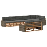 vidaXL Set de canapele de exterior cu pernă 8 pcs Natural și Antracit 3383520