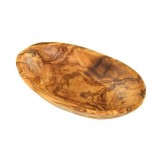Bol oval din lemn de maslin, 12x8x3 cm, pentru gustari si servire