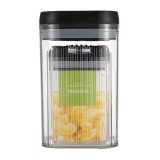 Cutii de Depozitare Alimente, Cyrax, Set din 2 Cutii de Tip Container de 0.8 si 1.3 l, Recipiente pentru Cereale in Bucatarie, Transparente cu Capac N