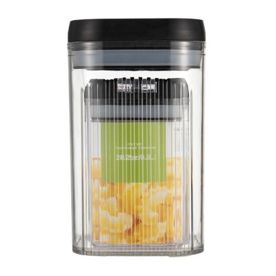 Cutii de Depozitare Alimente, Cyrax, Set din 2 Cutii de Tip Container de 0.8 si 1.3 l, Recipiente pentru Cereale in Bucatarie, Transparente cu Capac N foto