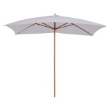 Outsunny Umbrelă de Grădină 2x3m Parasolar Impermeabil din Lemn Lacuit cu Copertină Detașabilă Alb | Aosom Romania