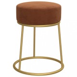 Cumpara ieftin Taburet rotund, maro, catifea