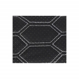 Material imitatie piele tapiterie hexagon cu gaurele negru/cusatura gri Cod: Y03NG Automotive TrustedCars, Oem