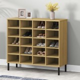 Pantofar cu picioare metalice &bdquo;OSLO&rdquo; maro 95x35x86cm lemn masiv