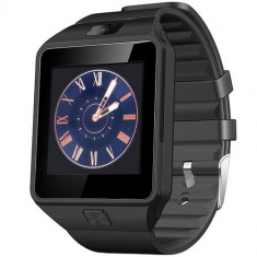 Smartwatch Rush Gri Si Curea Silicon Neagra Cu SIM foto