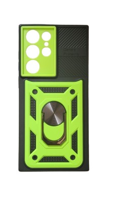 Husa antisoc Hybrid Armour cu inel Samsung S22 Ultra 5G Verde Neon foto