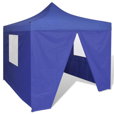 41466 Blue Foldable Tent 3 x 3 m with 4 Walls GartenMobel Dekor foto