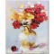 Tablou cu flori si cireasa pictat manual, Invitatie, 50x40cm ulei pe panza in cutit, Geo Ungureanu