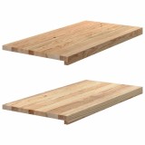 Cumpara ieftin Pervaz 2 buc lemn masiv de stejar netratat 80x40x2 cm