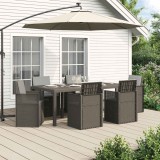 vidaXL Set de masă pentru grădină cu pernă 7 pcs Gri deschis PP 3430086