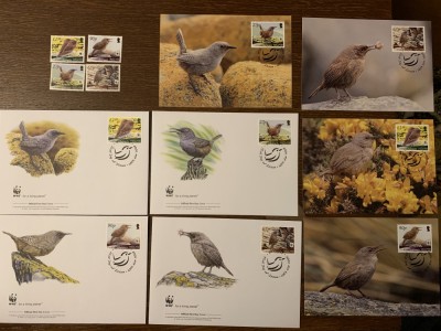 falkland - pasari - serie 4 timbre MNH, 4 FDC, 4 maxime, fauna wwf foto