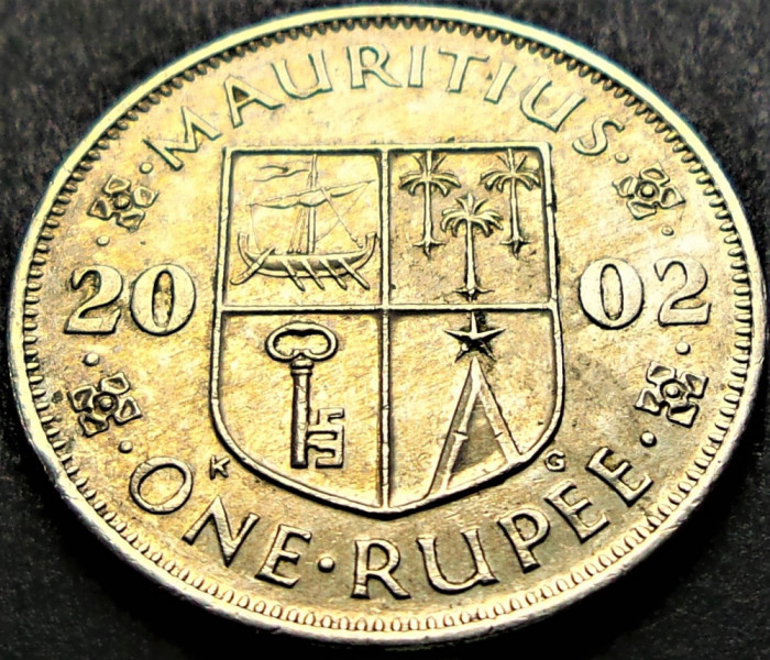 Moneda exotica 1 RUPIE - MAURITIUS, anul 2002 * cod 2668