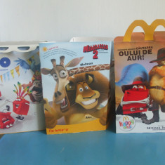 3 CUTII HAPPY MEAL DE COLECTIE (GOALE) : MOTANUL INCALTAT + RIO + MADAGASCAR