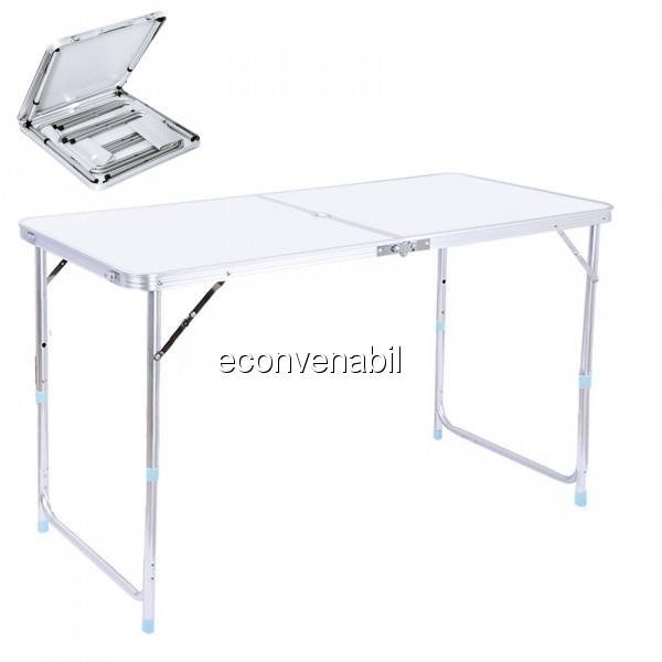 Masa Pliabila Picnic tip Servieta 60x120cm cu Inaltime Reglabila Masa Pliabila Picnic tip Servieta 60x120cm cu Inaltime Reglabila