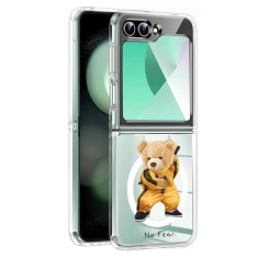 Husa pentru samsung galaxy z flip 6, atasare magnetica, magsafe, no fear, clear foto