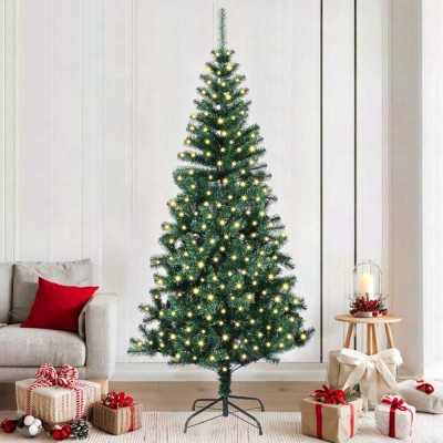 vidaXL BraddeCrăciunartificial Verde 210cm PVC foto