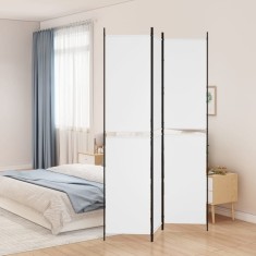 vidaXL Paravan de cameră cu 3 panouri, alb, 150x220 cm, textil 350242