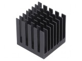 Radiator extrudat cu aripioare negru 25x25 mm
