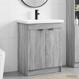 Cumpara ieftin Set de mobilier pentru baie Sonoma gri 78,5 x 37,5 x 81 cm