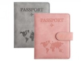 Cumpara ieftin Set 2 huse pentru pasaport Camptrip, blocare RFID, 15 x 11 x 1.5 cm, roz gri - RESIGILAT